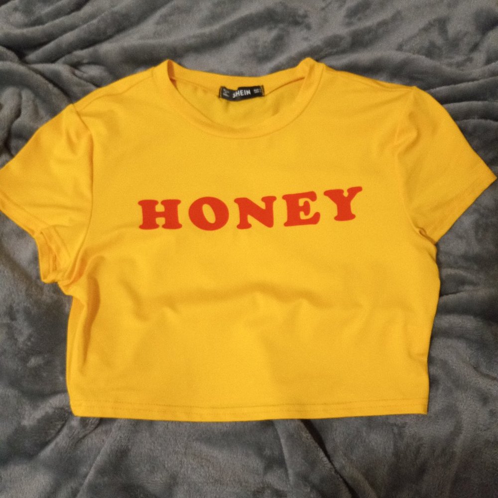 $5 SALE!!!! Yellow graphic crop top